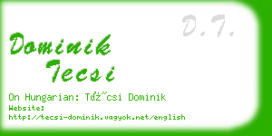 dominik tecsi business card